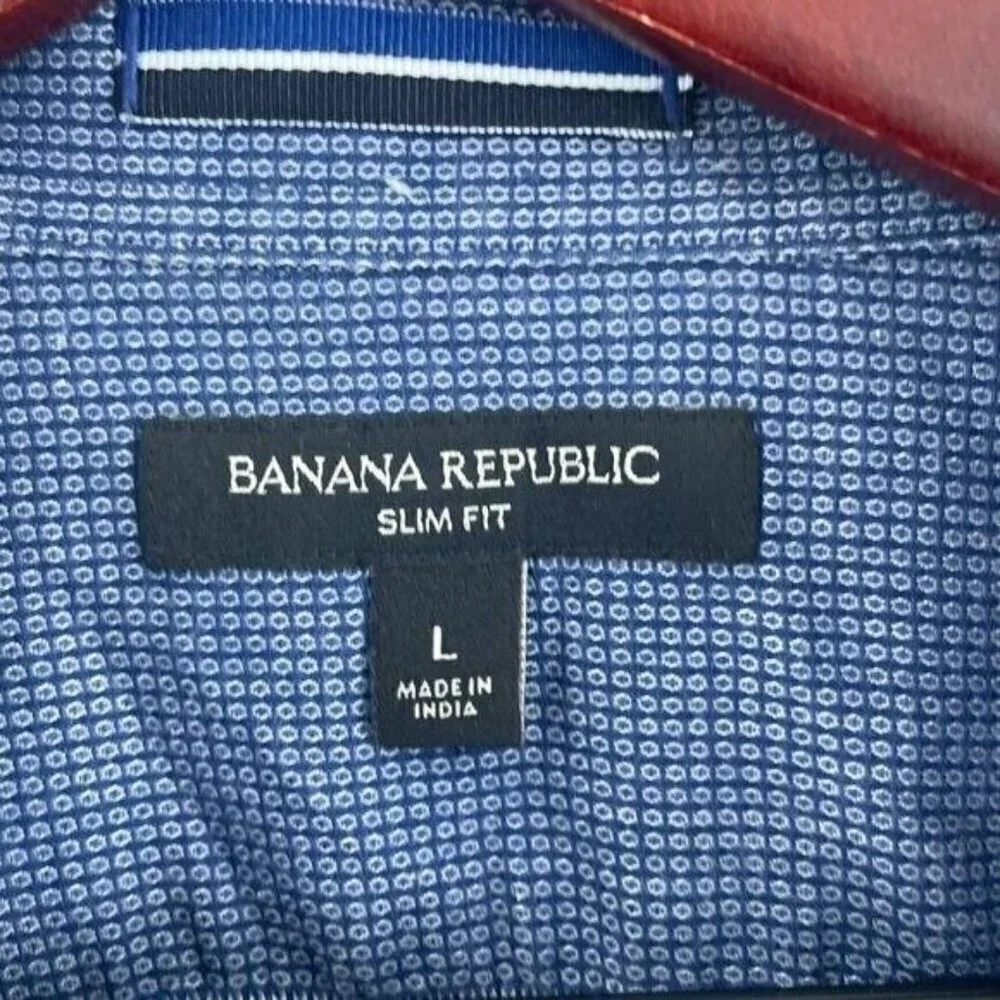 Banana Republic Mens L shirt long sleeve button down blue 0136